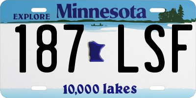 MN license plate 187LSF