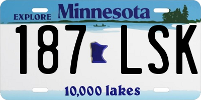 MN license plate 187LSK
