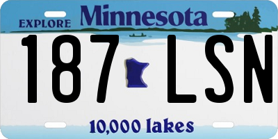 MN license plate 187LSN