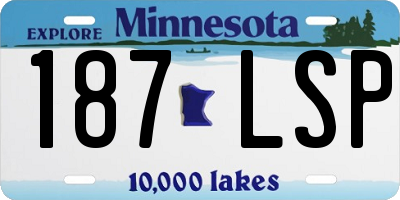 MN license plate 187LSP