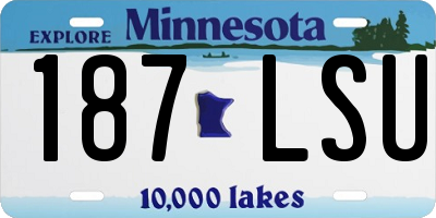 MN license plate 187LSU