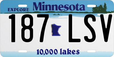 MN license plate 187LSV