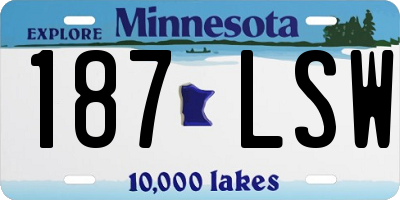 MN license plate 187LSW