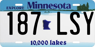 MN license plate 187LSY