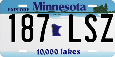 MN license plate 187LSZ