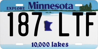 MN license plate 187LTF