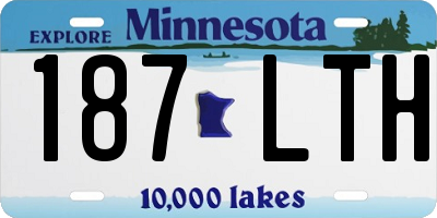 MN license plate 187LTH