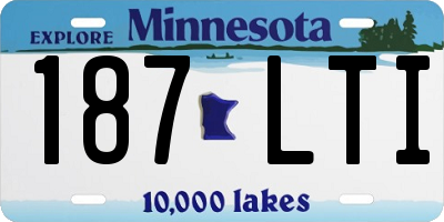 MN license plate 187LTI