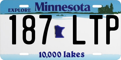 MN license plate 187LTP