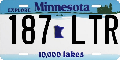 MN license plate 187LTR