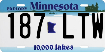 MN license plate 187LTW