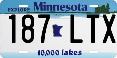 MN license plate 187LTX