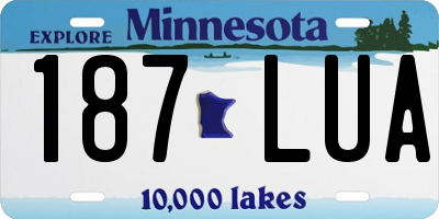MN license plate 187LUA
