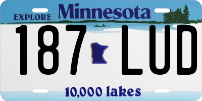 MN license plate 187LUD