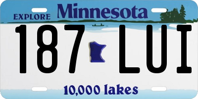 MN license plate 187LUI