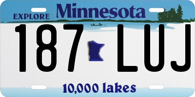 MN license plate 187LUJ