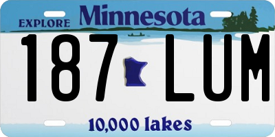 MN license plate 187LUM