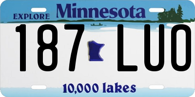 MN license plate 187LUO