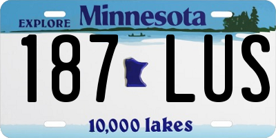 MN license plate 187LUS
