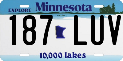 MN license plate 187LUV