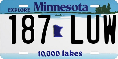 MN license plate 187LUW