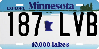 MN license plate 187LVB
