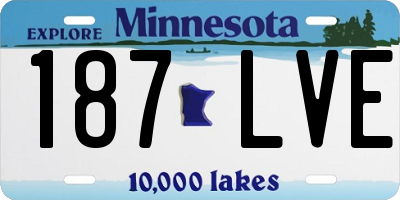 MN license plate 187LVE