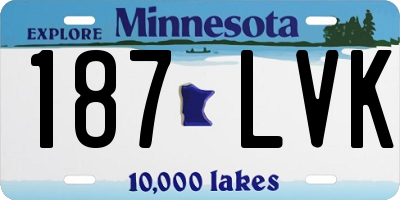 MN license plate 187LVK
