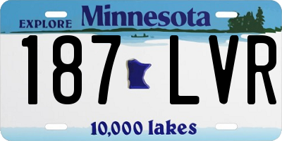 MN license plate 187LVR