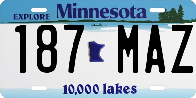 MN license plate 187MAZ