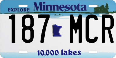 MN license plate 187MCR