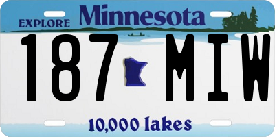 MN license plate 187MIW