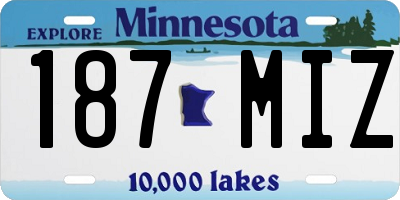 MN license plate 187MIZ