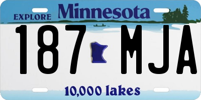 MN license plate 187MJA