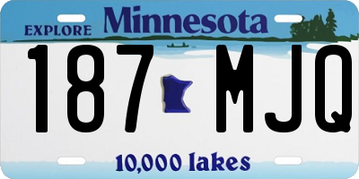 MN license plate 187MJQ