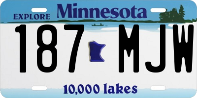 MN license plate 187MJW