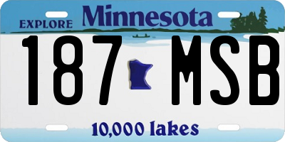 MN license plate 187MSB