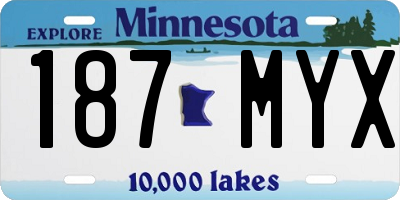 MN license plate 187MYX