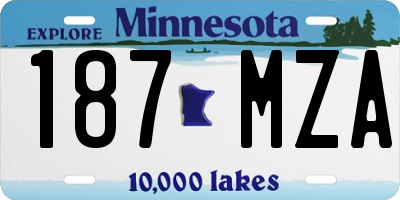 MN license plate 187MZA
