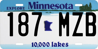 MN license plate 187MZB