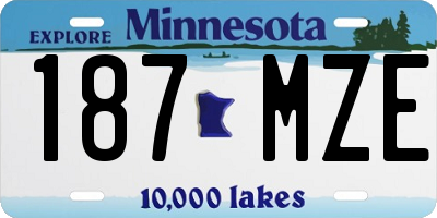 MN license plate 187MZE