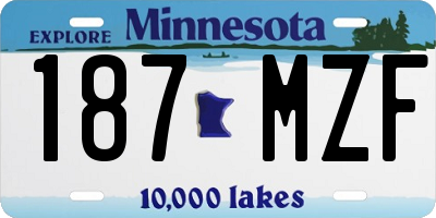 MN license plate 187MZF