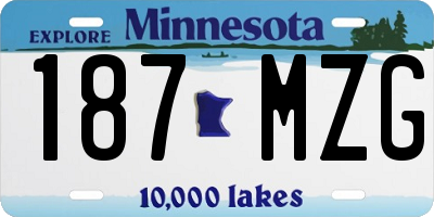 MN license plate 187MZG