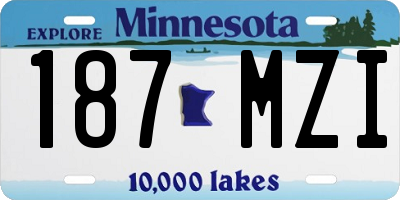MN license plate 187MZI