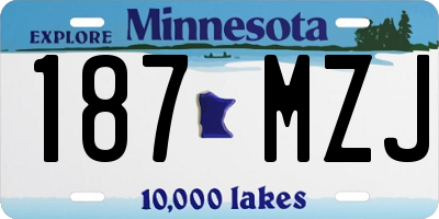 MN license plate 187MZJ