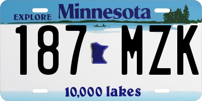 MN license plate 187MZK