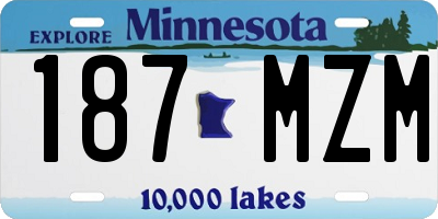 MN license plate 187MZM