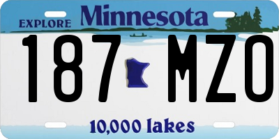 MN license plate 187MZO