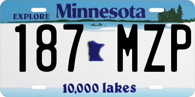 MN license plate 187MZP