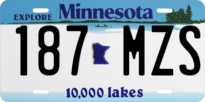 MN license plate 187MZS